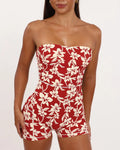 Anu Jumpsuit - Ribbed Red Orchid Lei