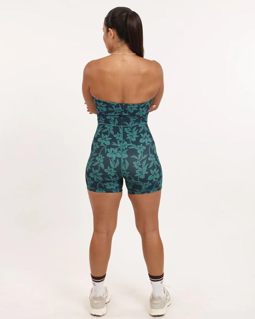 Anu Jumpsuit - Ribbed Teal Orchid Lei