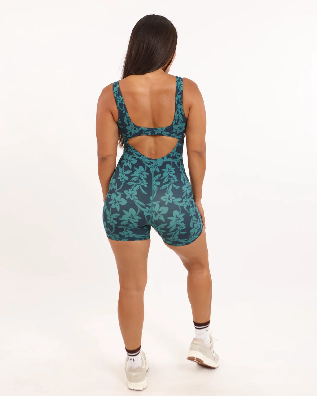 Aura Jumpsuit - Ribbed Teal Orchid Lei
