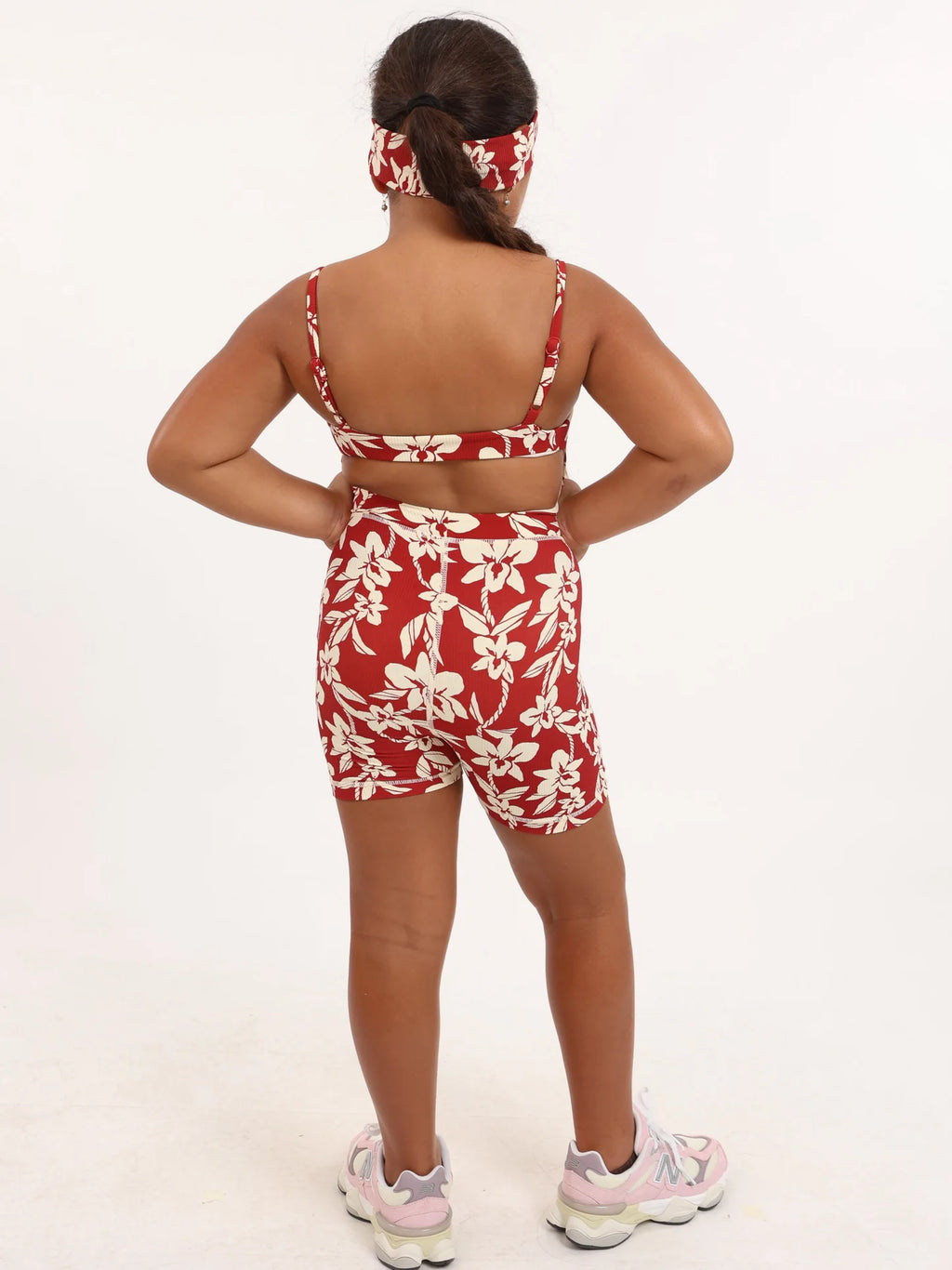 Mini Kayla Jumpsuit - Ribbed Red Orchid Lei
