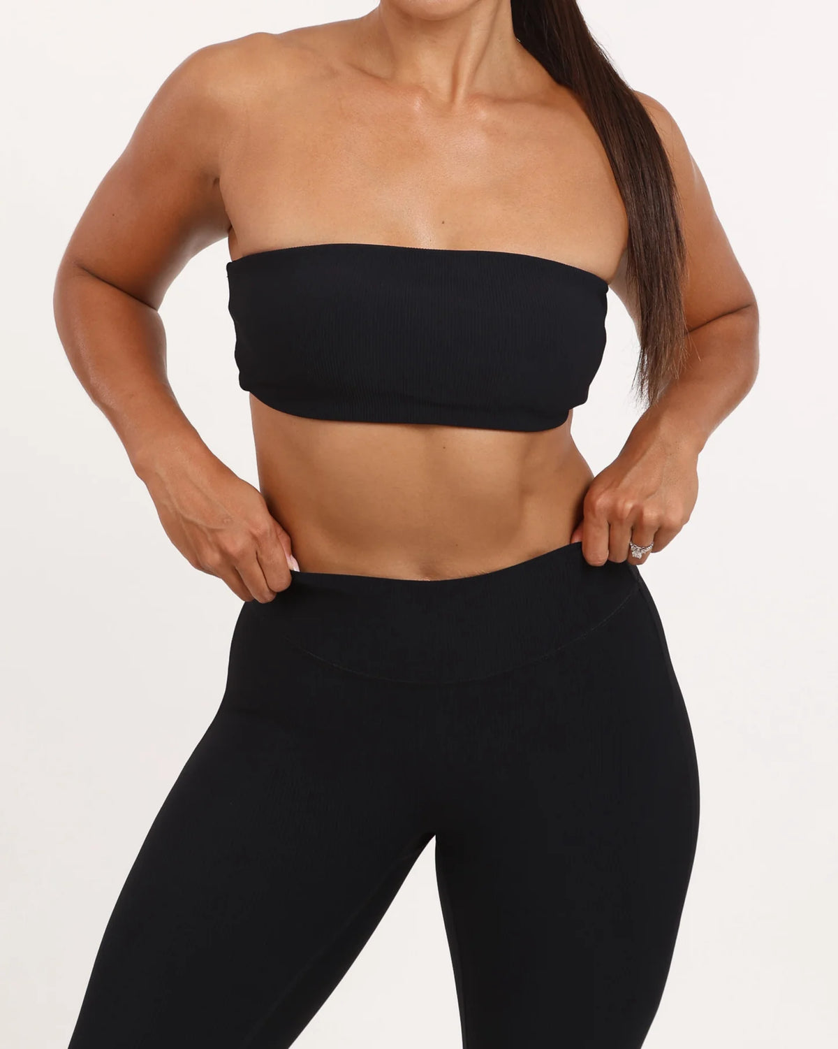 Strapless Bra - Ribbed Black