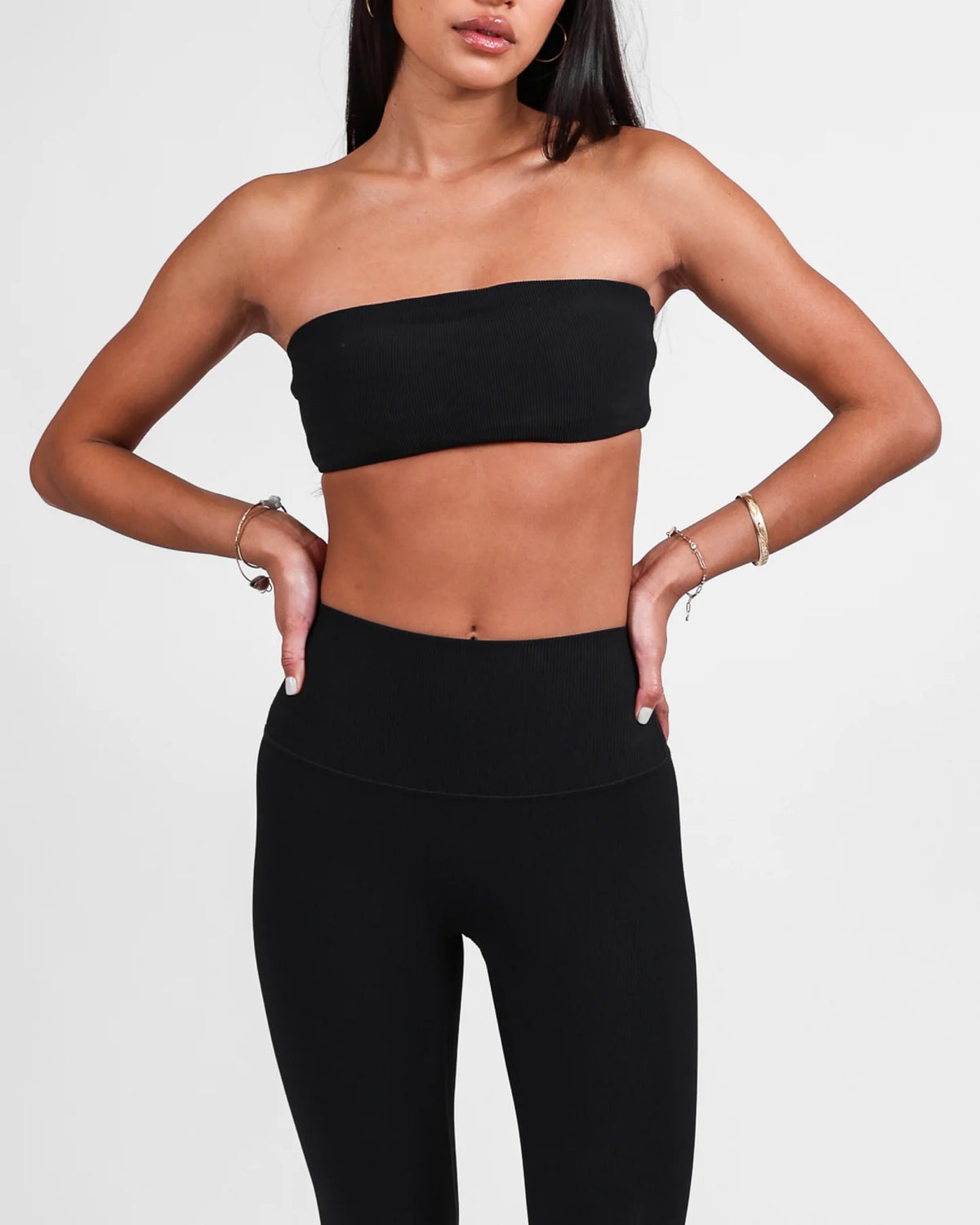 Strapless Bra - Ribbed Black