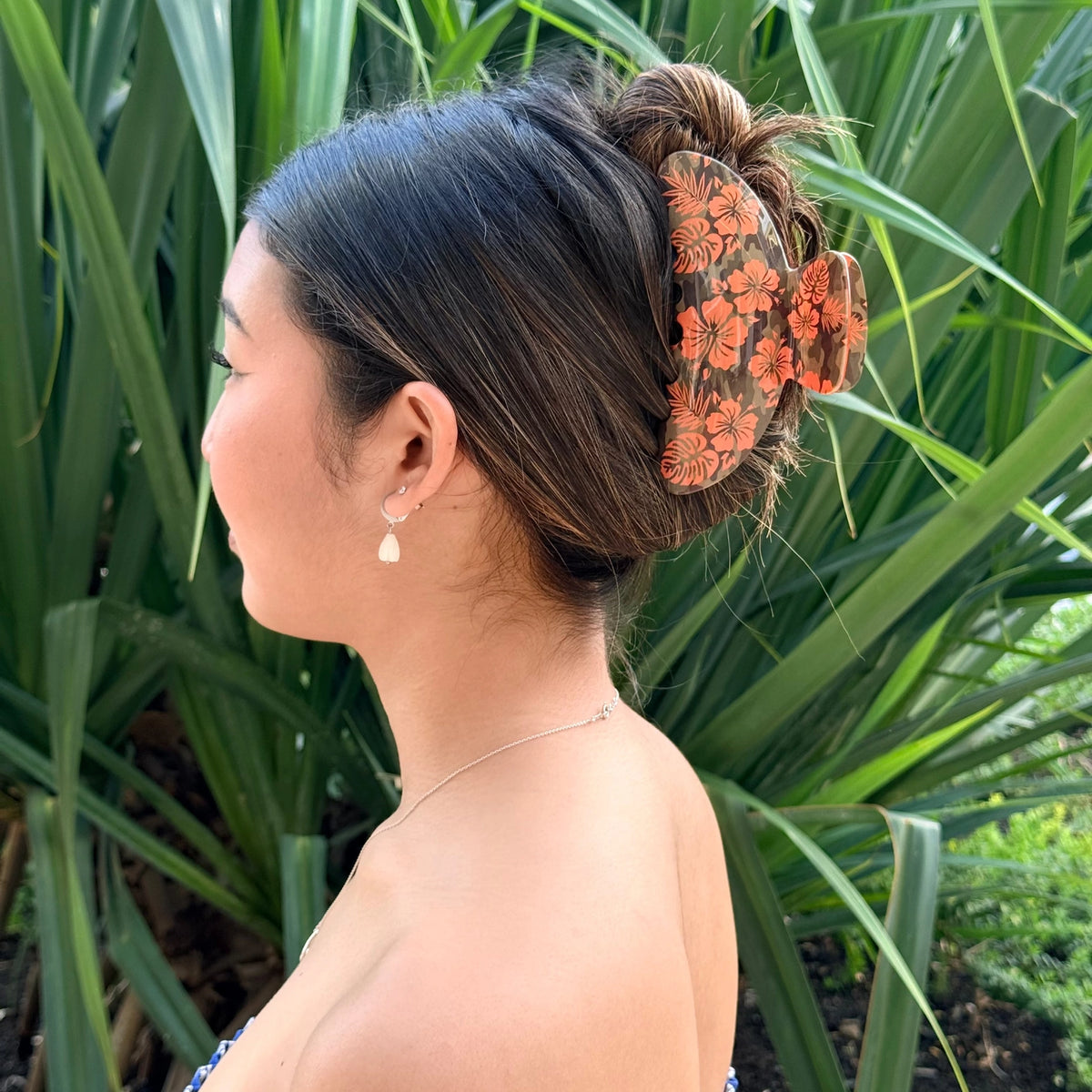 Bombucha Orange Camo Hair Claw - Collab X Las Olitas