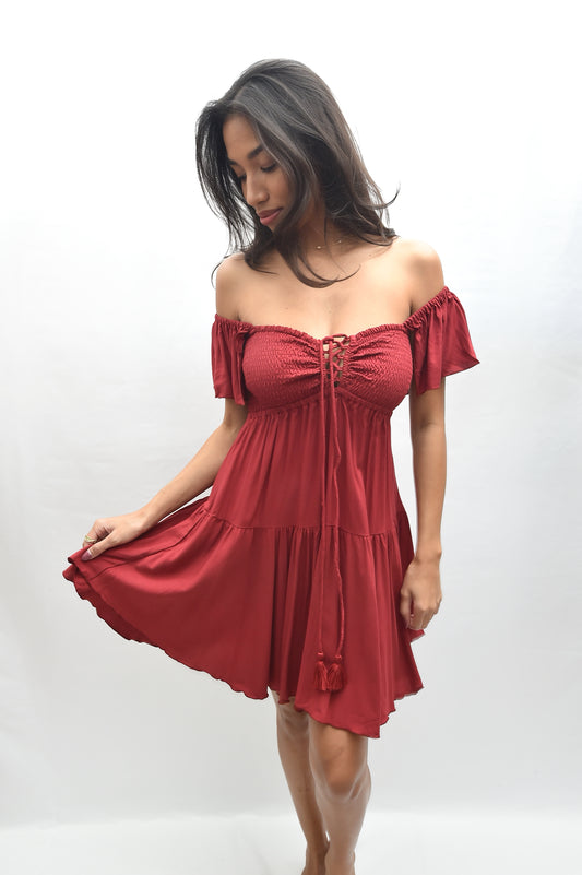 PASSIONE Dress- SOLID Berry- KHUSH 39