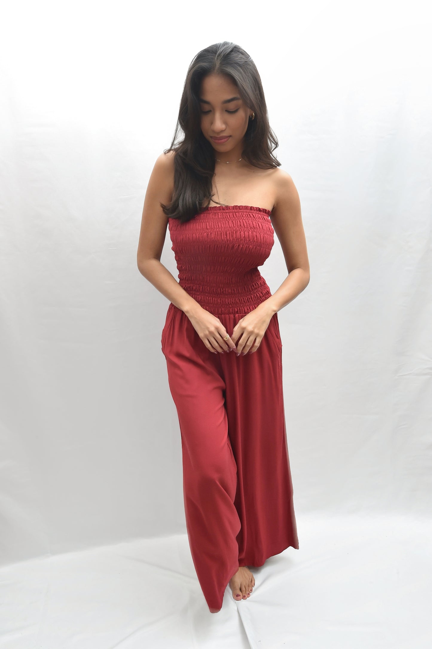 LAWAI JUMPSUIT- SOLID Berry - KHUSH 39