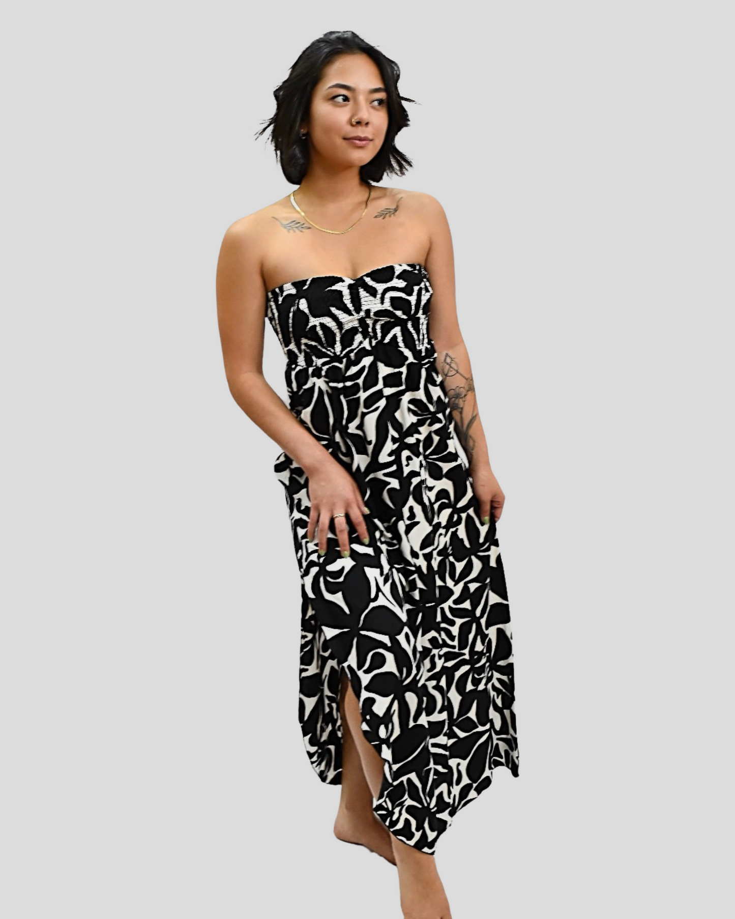 SHAYLA DRESS- Frangipani Black - KHUSH 42 / 44