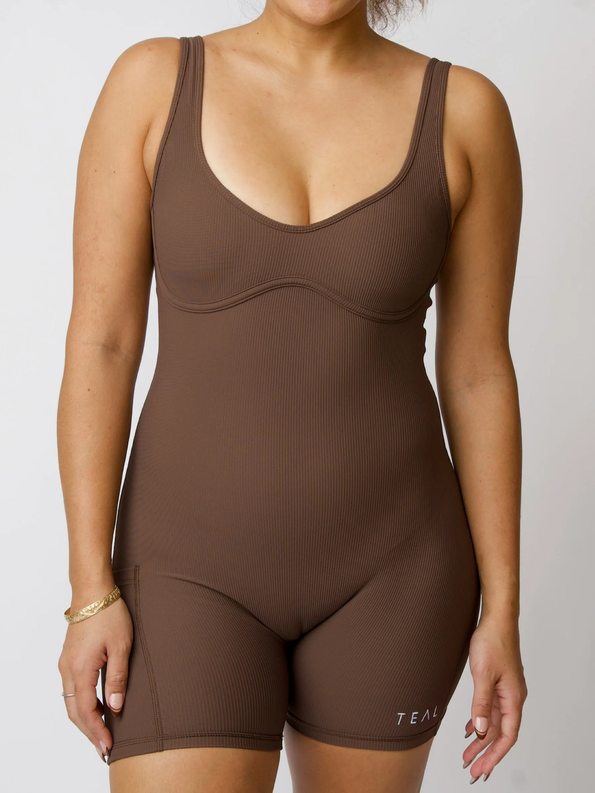 Aura Jumpsuit Ribbed Mocha