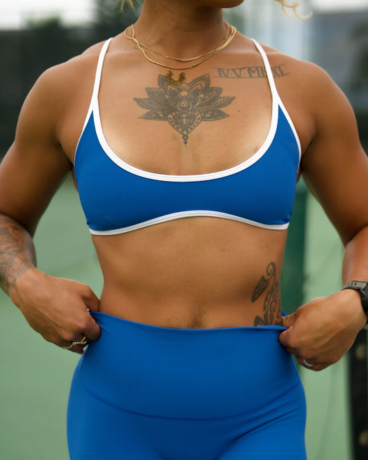 LIV Bra Top - Ribbed Electric Blue- Active By Teal