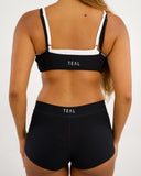 Double Layer Scoop Neck Bra - Ribbed - Black - ABT