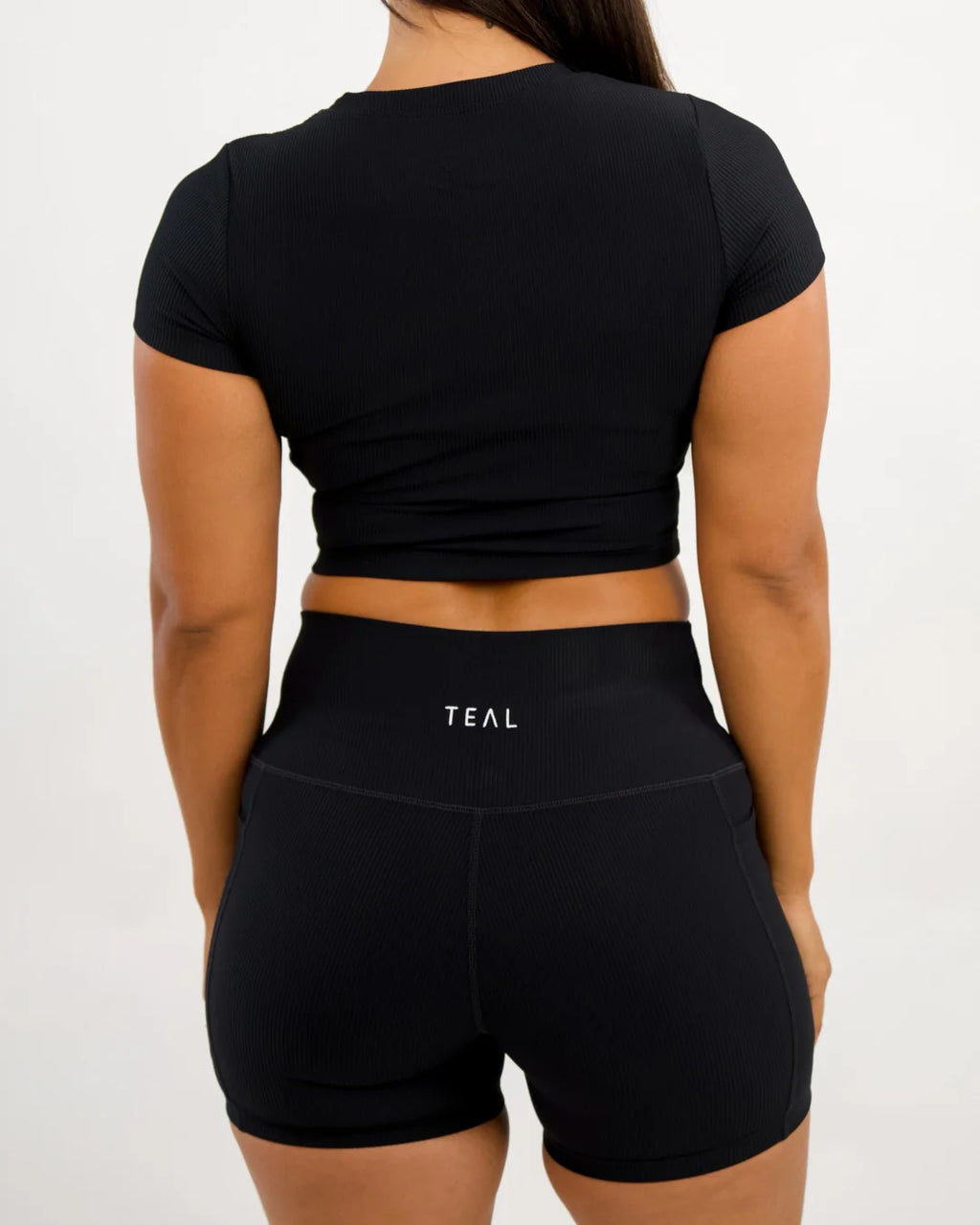 Crop Tee - Ribbed Black