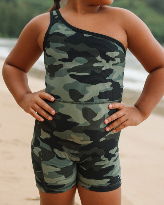 Mini One-Shoulder Jump/s - Ribbed Green Camo - ABT