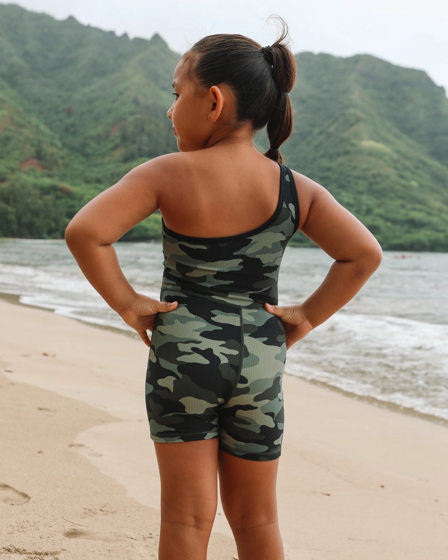 Mini One-Shoulder Jump/s - Ribbed Green Camo - ABT