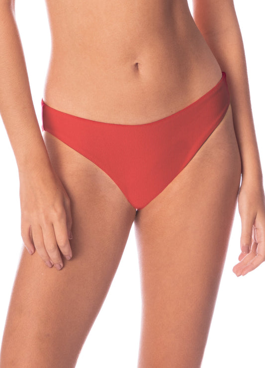 Red Camelia Sublimity Regular Rise Classic Bikini Bottom- MAAJI