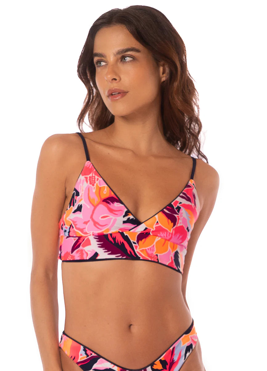 水着・ビーチグッズその他 ERES 'Navire' bikini top Blue 032507 2024年新作】ロングスカラップニットビキニ【Beach Queen