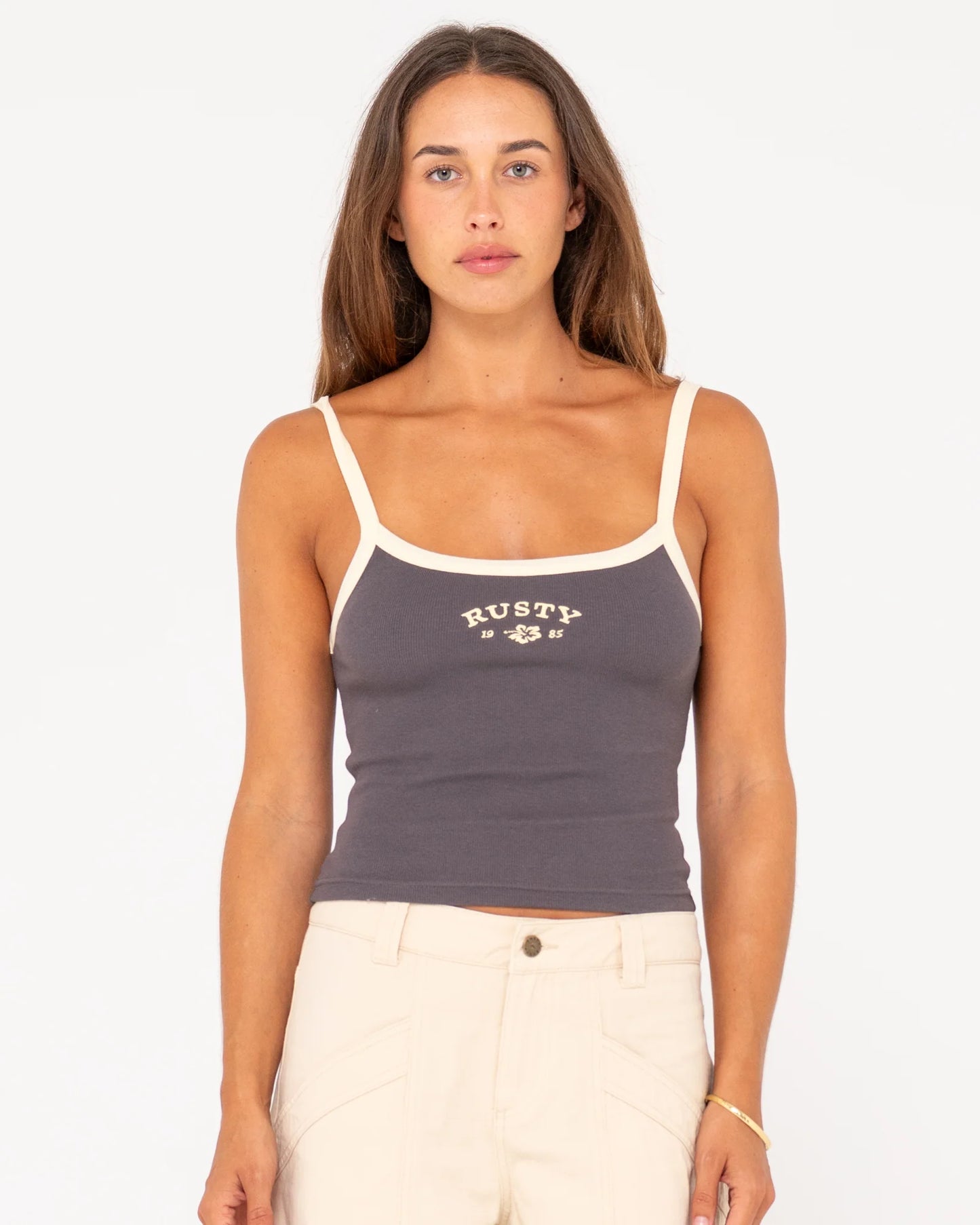 Thriving Ribbed Skimmer Length Tank- RUSTY USA