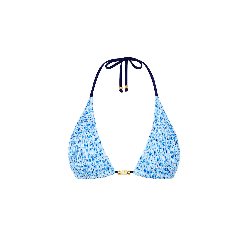 Shirred Triangle Bikini Top - Dream Flower - Kulani Kinis