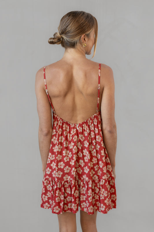 Tallulah Dress - Burnt Hibiscus - Lokahi RST'25