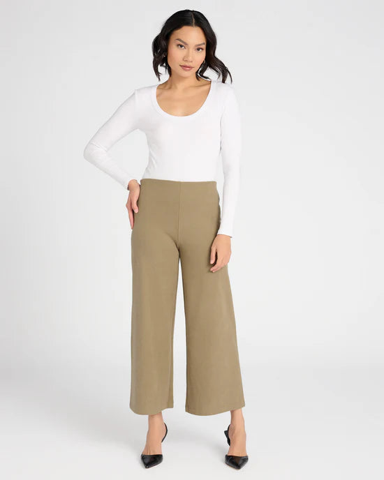 DELANEY BRUSHED RIB PANT - Kelp - ZP234213