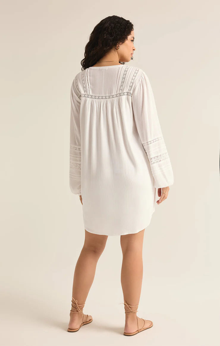 JUDE PEASANT MINI DRESS - White