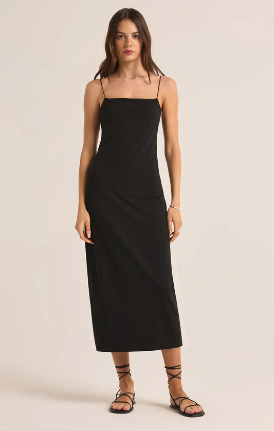 PAULINA SO SMOOTH MIDI DRESS- BLACK - ZD243854