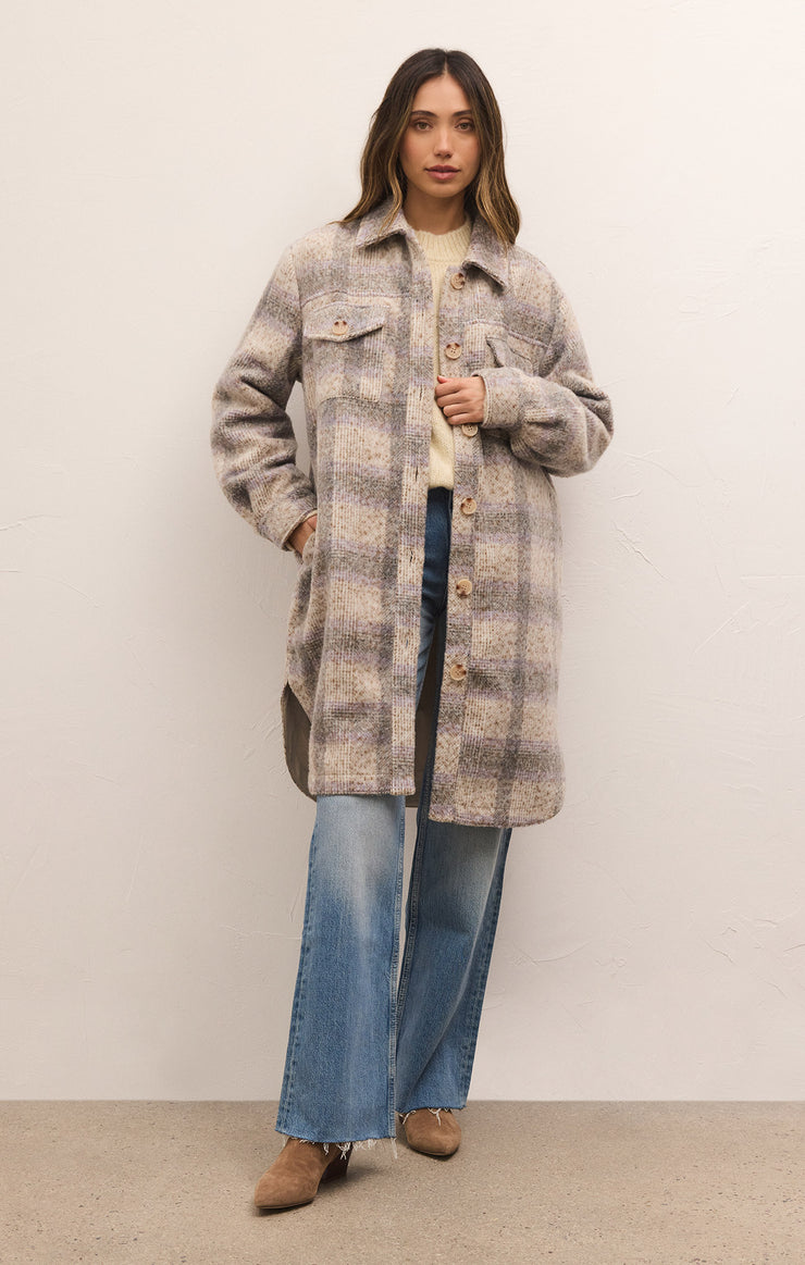 SONOMA PLAID LONG SHIRT JACKET- ZJ233808- ZSUPPLY