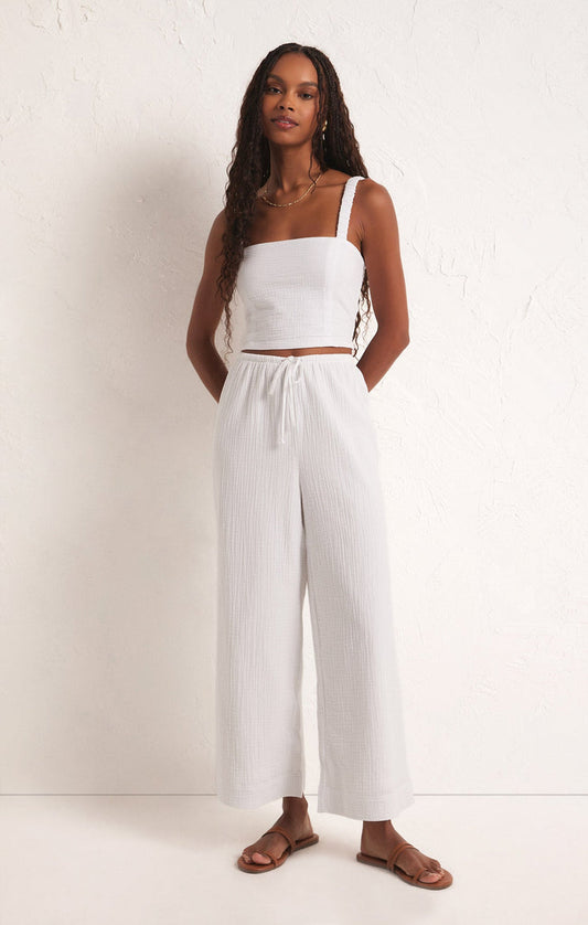 BARBADOS GAUZE PANT - WHITE - ZP241315