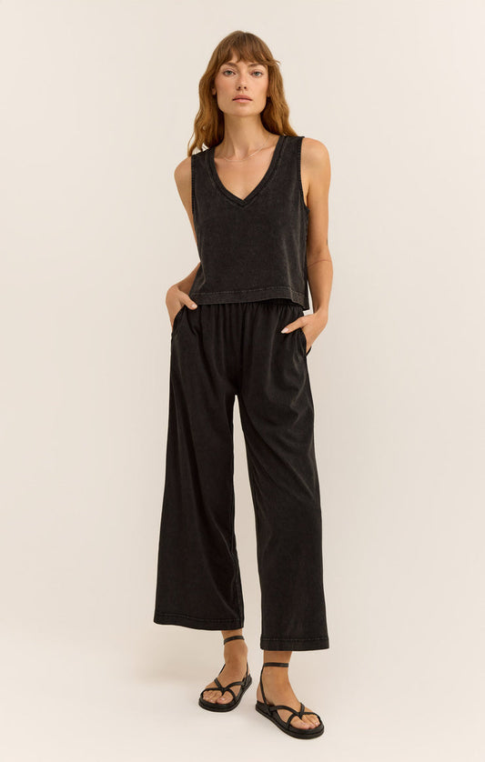 SCOUT JERSEY CROP FLARED PANT- BLACK ZP242118