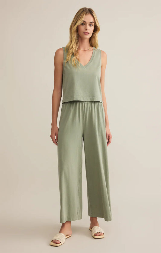 SLOANE V-NECK TOP- AVOCADO - ZT242656