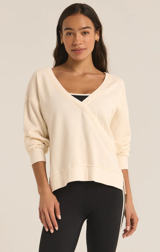 Reversible Washed Sweatshirt - SANDSTONE - ZVT243390S