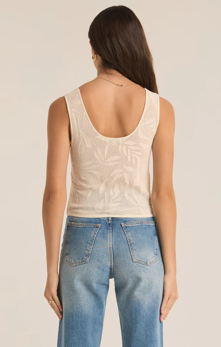 PALM SPRINGS CROPPED SWEATER TANK- SEA SALT - ZW243767