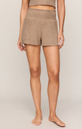 Dawn Smocked Rib Short - LIGHT TOFFEE - ZLS253822