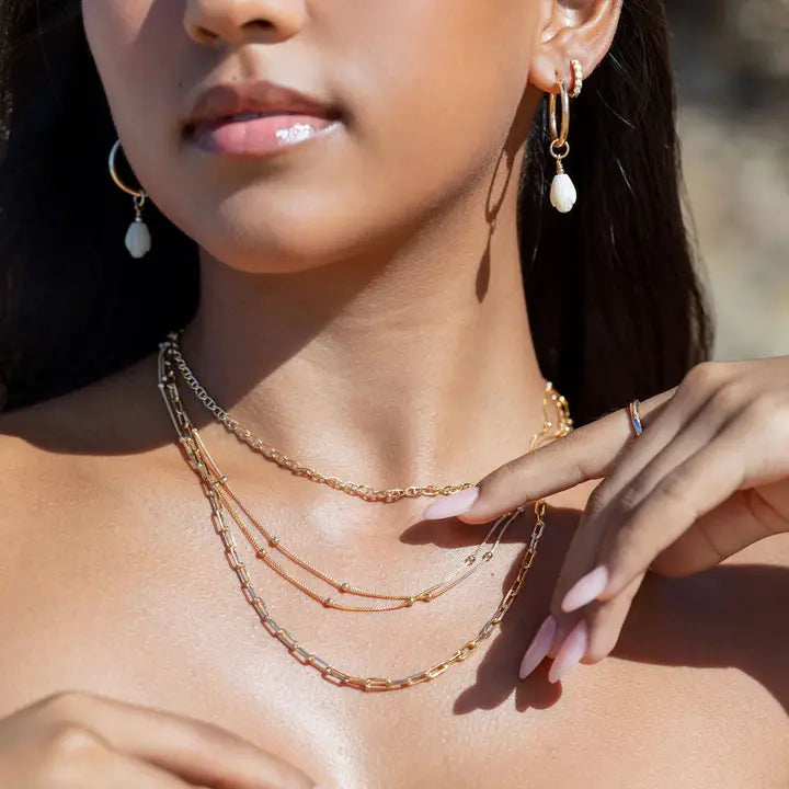 Gold Filled Paperclip Link Chain Necklace - Kala'i