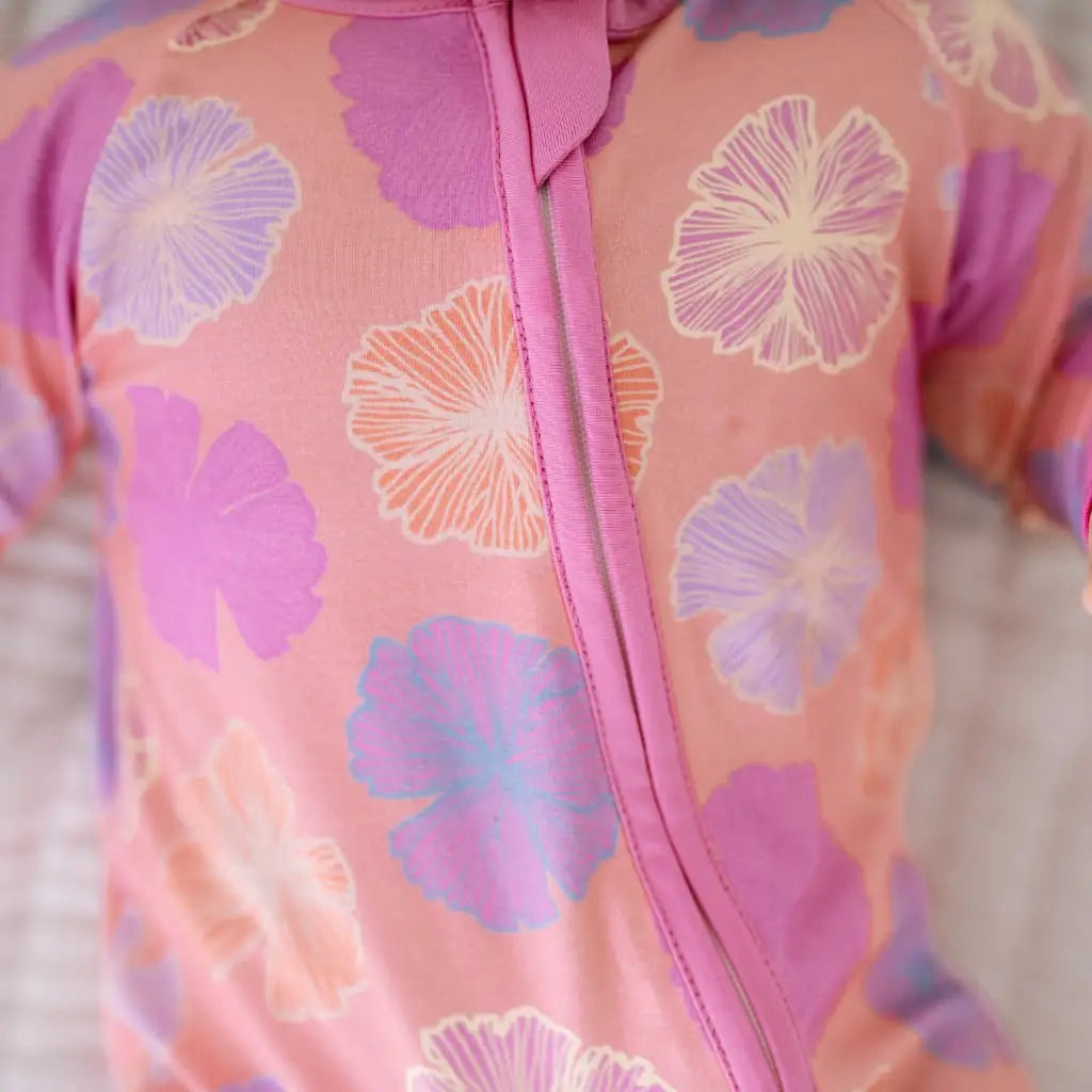 Seaflower- Baby Bamboo Coverall - Coco Moon