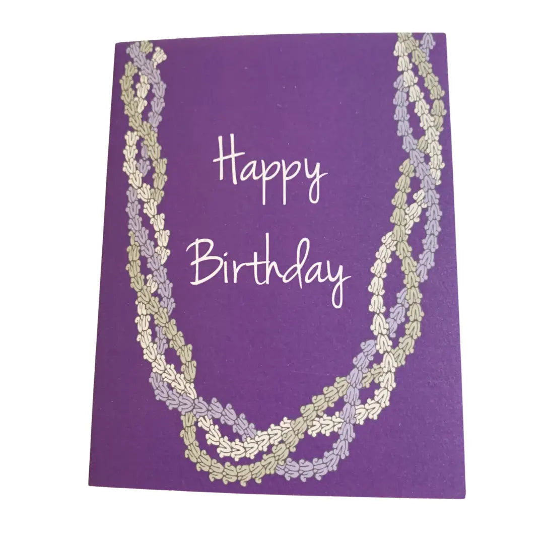 Pua Kalaunu Crown Flower Happy Birthday Card