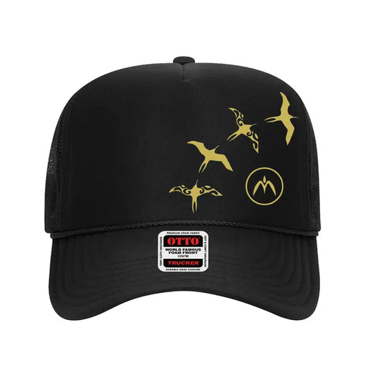 Iwa Trucker Hat - Black/Gold - Na Koa