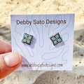 'ulu (Breadfruit) Ulu Quilt Teal Stud Earrings - DSD