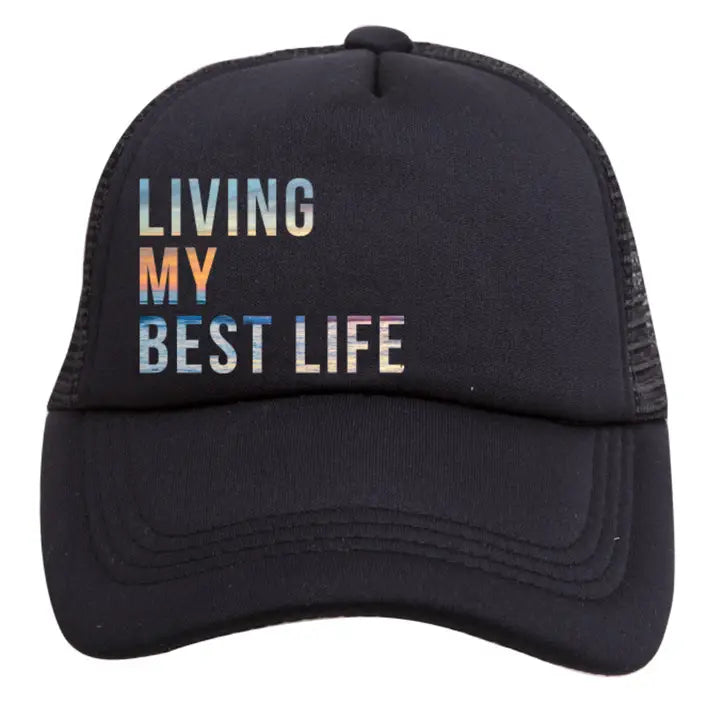 Living My Best Life Trucker Hat - Kid | Black