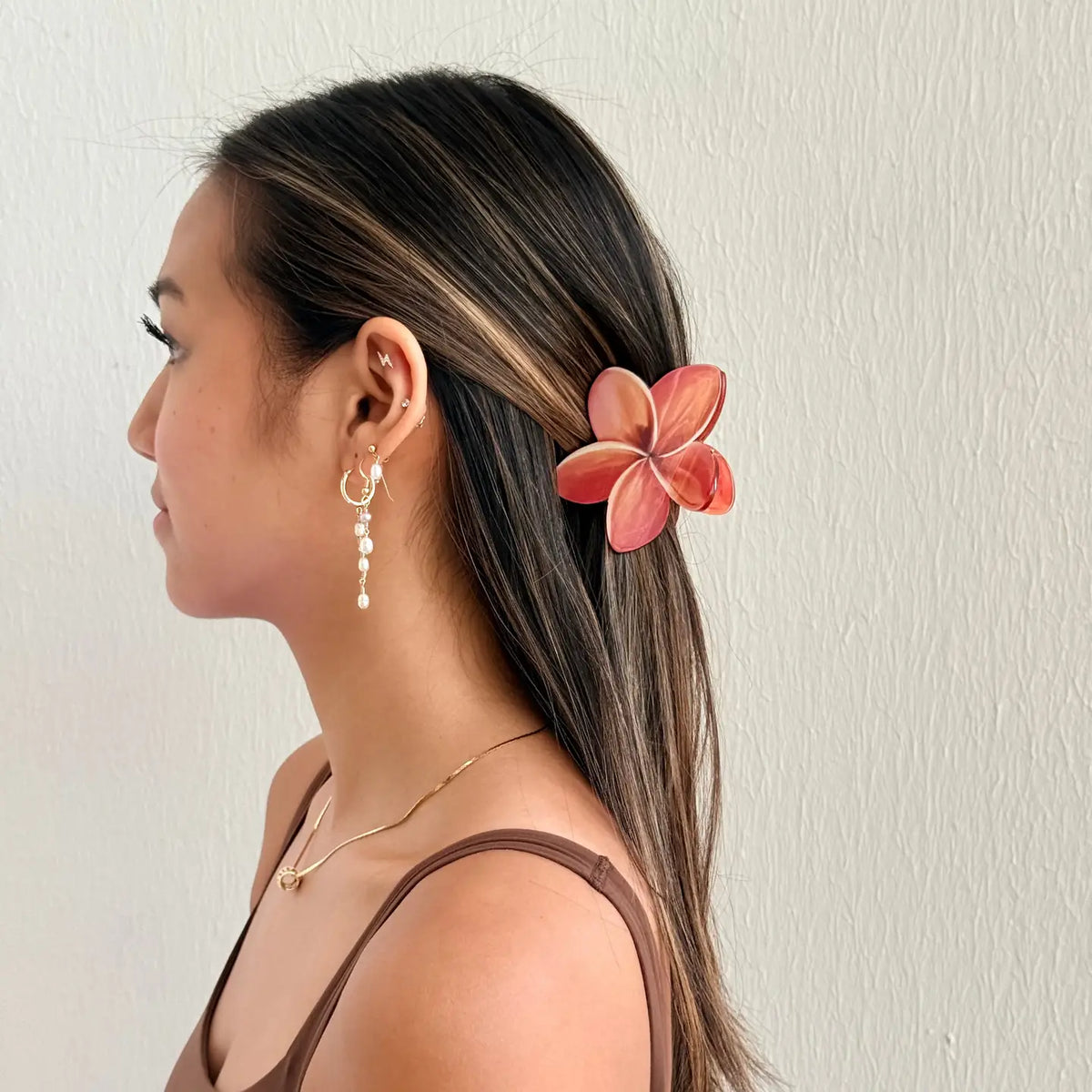Sunset Plumeria Watercolor Hair Claw - Phases HI