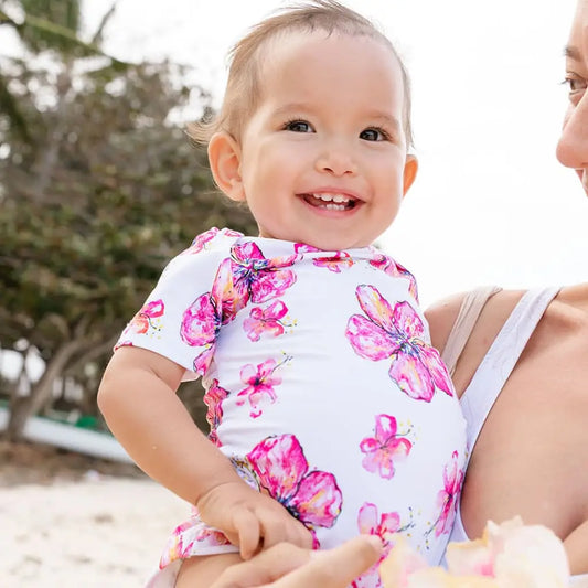 Hibiscus Kiss - Baby Bamboo Onesie- Coco Moon