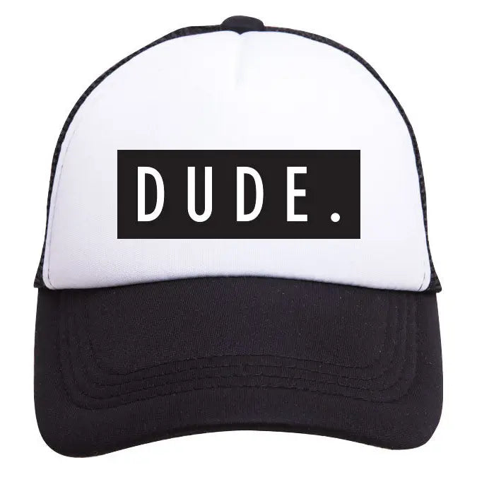 Dude Trucker Hat | Black and white