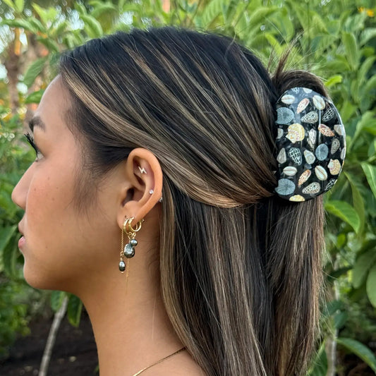 Mahina SHELL HUNTAH BLACK Hair Claw  - Phases Hawaii