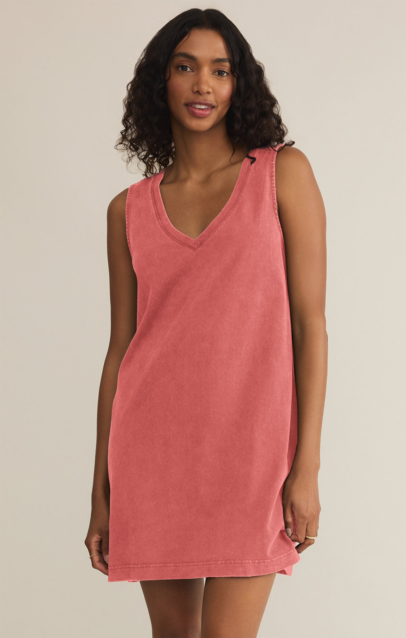Red Ditsy Smocked Waist Midi Dress