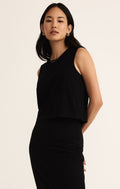 SLOANE JERSEY MUSCLE TANK- TRUE BLACK - ZT212568
