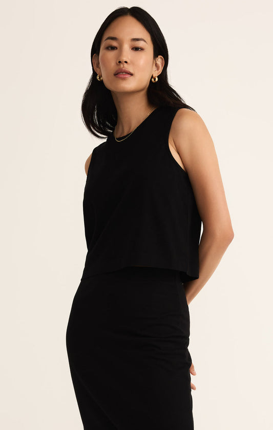 SLOANE JERSEY MUSCLE TANK- TRUE BLACK - ZT212568