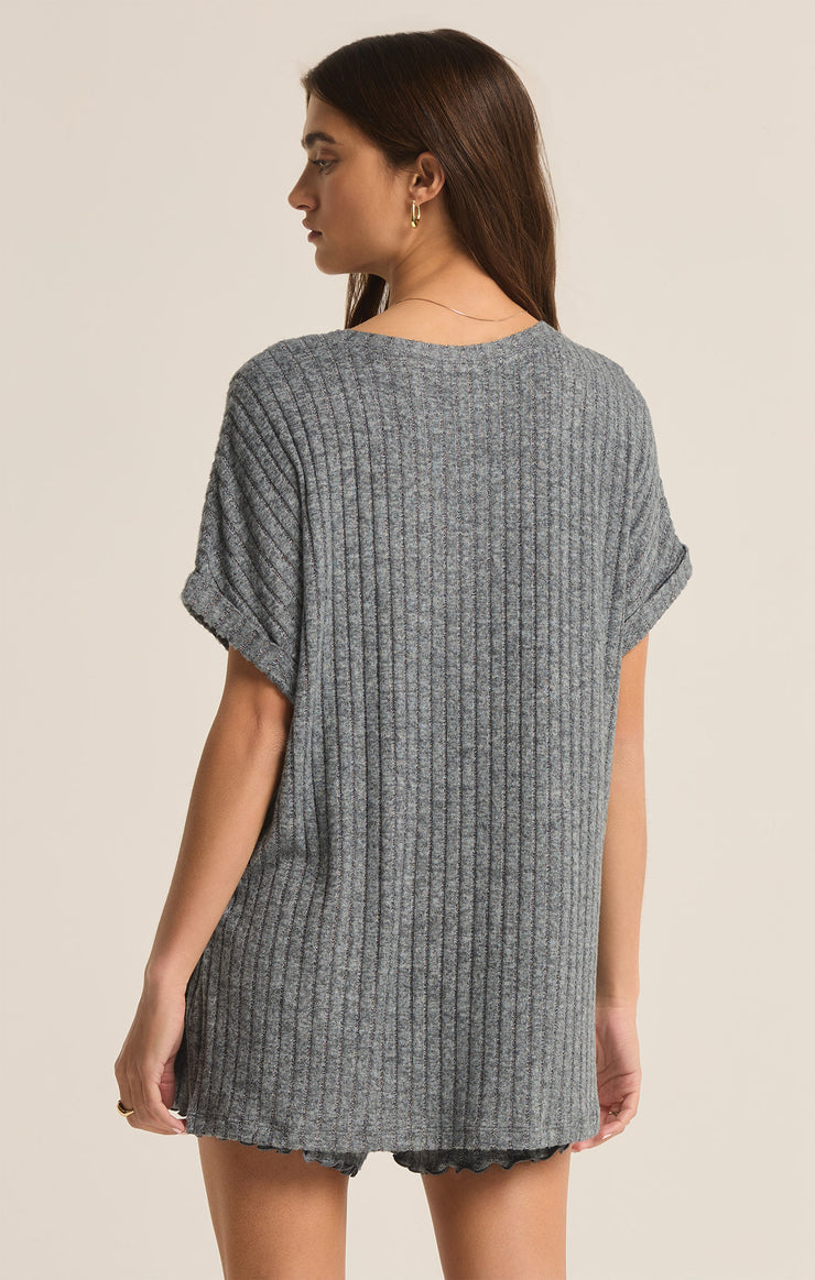 TAKE IT EASY RIB TUNIC - CHARCOAL HEATHER - ZLT233620