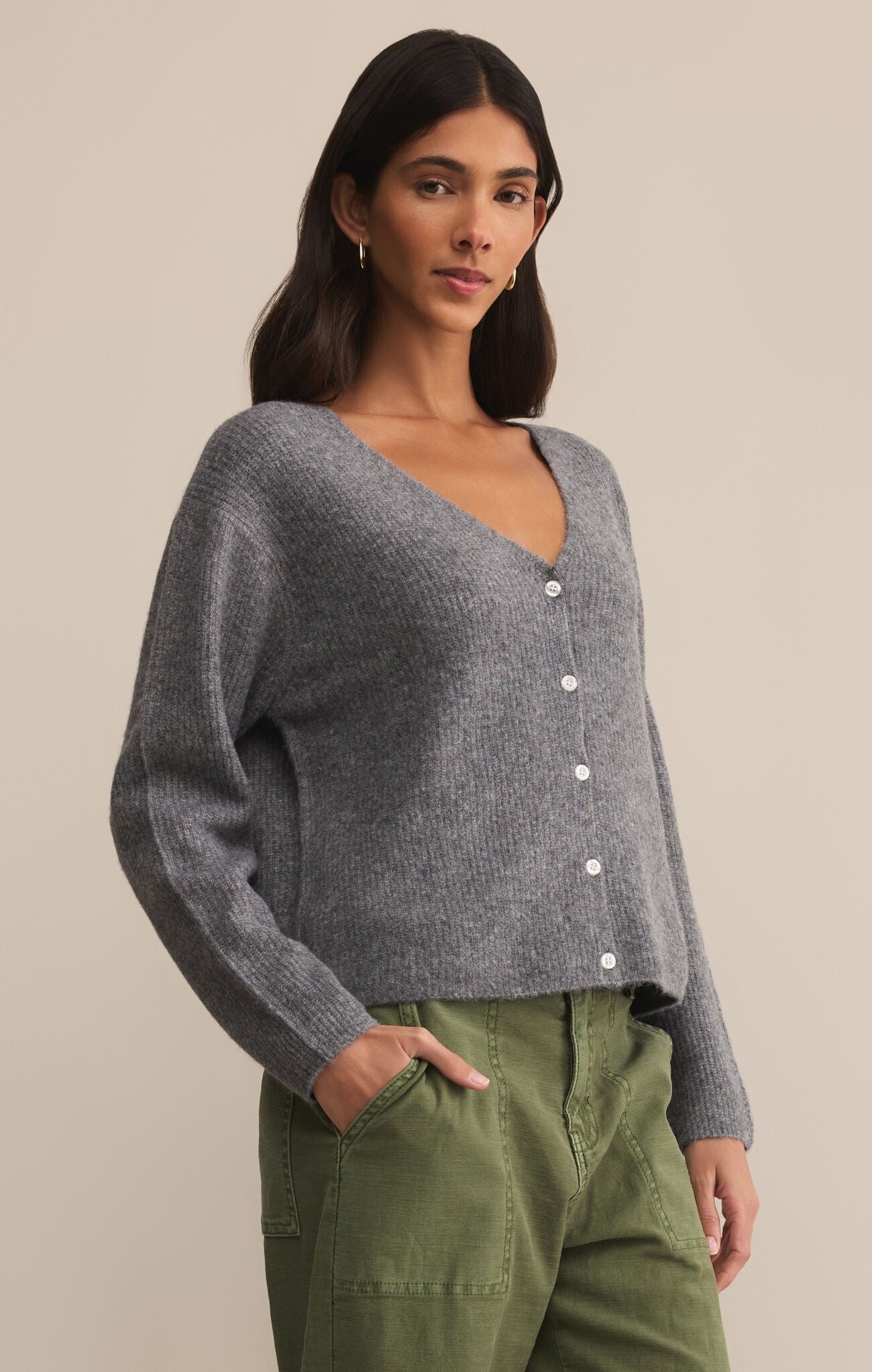 Emile Cardigan - Classic Heather Grey - ZW253350 - ZSupply