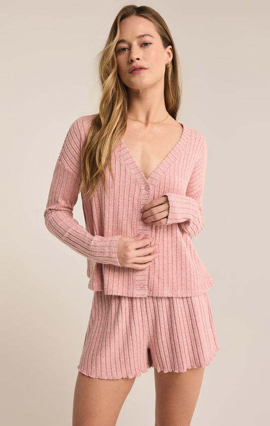 MARA LS CARDIGAN TOP - Rosebud - ZLT244363