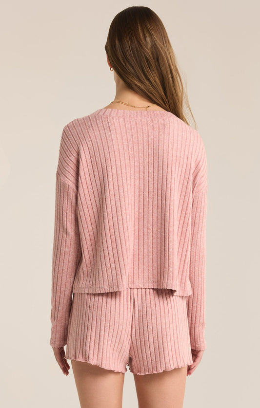 MARA LS CARDIGAN TOP - Rosebud - ZLT244363