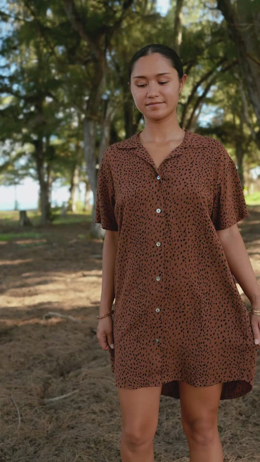 Calabria Shirt Dress - Granelli Cocoa