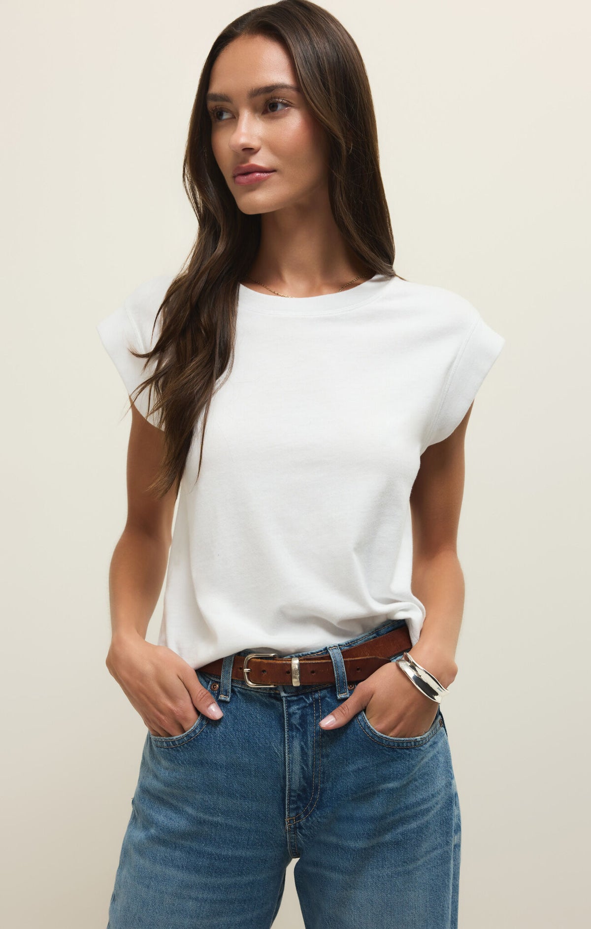Camino Jersey Top - White - ZSUPPLY - ZT261159